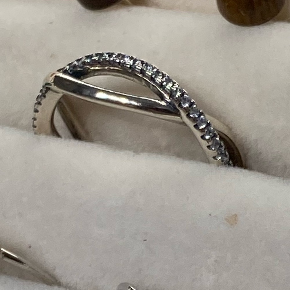 Sterling silver 925 ring band cz sz 9
